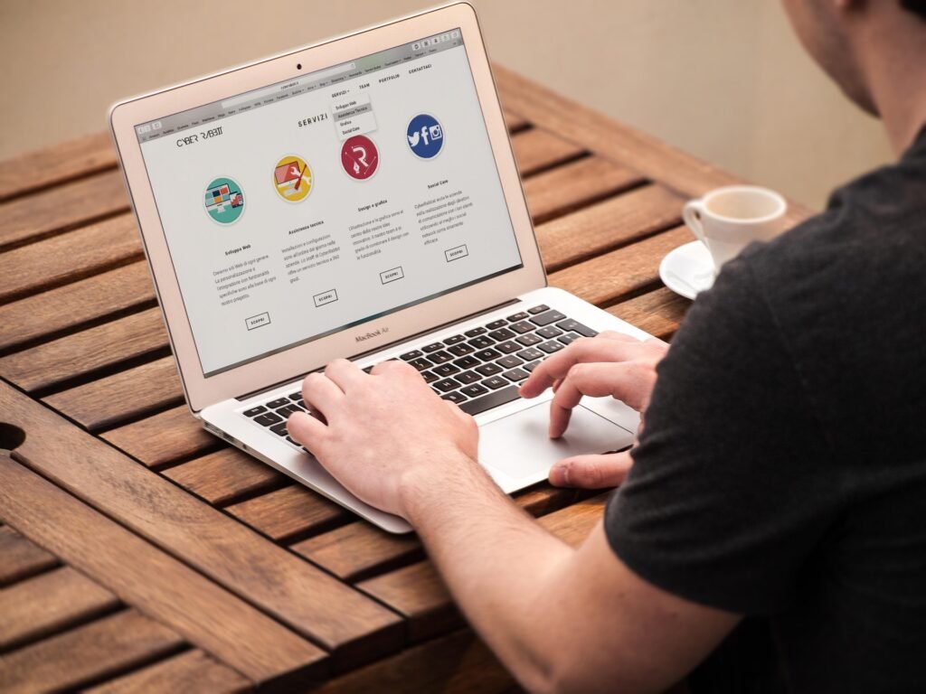 Person working on website design